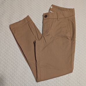 J.Crew Stretch Frankie Chino Pants Brown Beige Size 2P Petite Casual With Pocket
